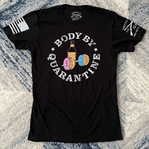 Body by quarantine. Grunt style T shirt.